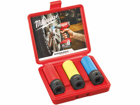 Milwaukee 1/2inch 3 részes (17mm, 19mm, 21mm) gépi dugókulcs készlet Milwaukee 1/2inch 3 részes (17mm, 19mm, 21mm) gépi dugókulcs készlet