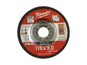 Milwaukee 115X3 mm-es SC42 PRO+ hajlított vágókorong fémhez Milwaukee 115X3 mm-es SC42 PRO+ hajlított vágókorong fémhez