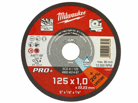 Milwaukee 125X1 mm-es SC41 PRO+ egyenes vágókorong fémhez Milwaukee 125X1 mm-es SC41 PRO+ egyenes vágókorong fémhez