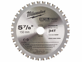 Milwaukee 150x20x1.6x34 körfűrészlap fémhez Milwaukee 150x20x1.6x34 körfűrészlap fémhez