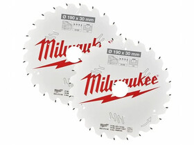 Milwaukee 190x24T/24T körfűrészlap 2 db Milwaukee 190x24T/24T körfűrészlap 2 db