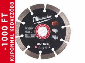 Milwaukee DU 125x22,2 mm-es gyémánt vágótárcsa