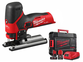 Milwaukee M12FJS-422X akkus dekopírfűrész 12 V | 70 mm | Szénkefementes | 1 x 2 Ah akku + töltő/1 x 4 Ah akku | Heavy Duty kofferben