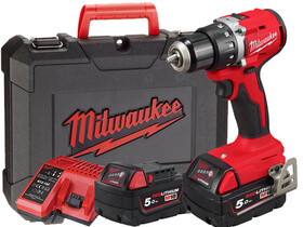 Milwaukee M18 BLDDRC-502C akkus fúrócsavarozó tokmányos 2 x M18 B5 + M12-18 C