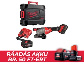 Milwaukee M18FHSAG125XB2-802X akkus sarokcsiszoló 18 V | 125 mm | 9000 RPM | Szénkefementes | 2 x 8 Ah akku + töltõ | Heavy Duty kofferben