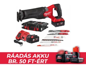 Milwaukee M18FSZ100P-502P akkus orrfűrész 18 V | 300 mm | Szénkefementes | 2 x 5 Ah akku + töltő | Heavy Duty kofferben