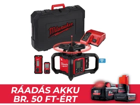 Milwaukee M18RLOHV1200-501C forgólézer Hatósugár: 0 - 1200 m | 1 x 5 Ah akku + töltő | Kofferben