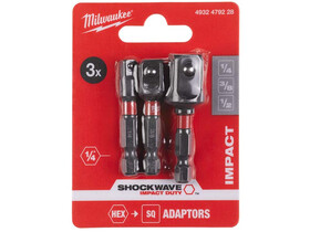 Milwaukee Shockwave 3 részes dugókulcsfej adapter készlet Milwaukee Shockwave 3 részes dugókulcsfej adapter készlet