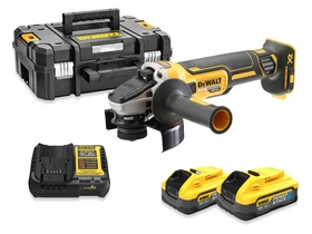 DeWalt DCG405H2T-QW akkus sarokcsiszoló 18 V | 125 mm | 9000 RPM | Szénkefementes | 2 x 5 Ah akku + töltő | TSTAK kofferben DeWalt DCG405H2T-QW akkus sarokcsiszoló 18 V | 125 mm | 9000 RPM | Szénkefementes | 2 x 5 Ah akku + töltő | TSTAK kofferben