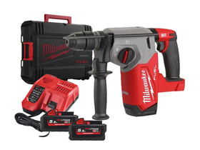 Milwaukee M18FHX-552X akkus fúró-vésőkalapács 18 V | 2,5 J | Betonban 26 mm | 3,4 kg | Szénkefementes | 2 x 5,5 Ah akku + töltő | Heavy Duty kofferben