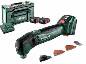 Metabo PowerMaxx MT 12 akkus oszcilláló multigép 12 V | 5000 - 180001/min | Oszcillációs szög 1,6 ° | Szénkefés | 2 x 2 Ah akku + töltő | metaBOX-ban Metabo PowerMaxx MT 12 akkus oszcilláló multigép 12 V | 5000 - 180001/min | Oszcillációs szög 1,6 ° | Szénkefés | 2 x 2 Ah akku + töltő | metaBOX-ban