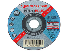 Rothenberger inox/acél vágókorong 125x1mm Rothenberger inox/acél vágókorong 125x1mm