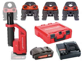 Rothenberger Romax Compactr III Set M15-22-28 akkus csőprés Compact | 18 V | 12 - 40 mm | 19 kN | Szénkefés | 2 x 2 Ah akku + töltő | Rocase-ben Rothenberger Romax Compactr III Set M15-22-28 akkus csőprés Compact | 18 V | 12 - 40 mm | 19 kN | Szénkefés | 2 x 2 Ah akku + töltő | Rocase-ben