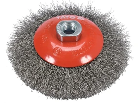 Kép: Rozsdamentes acel INOX cseszekefe 125 mm M14 menet.webp