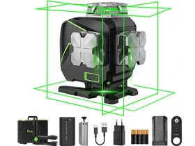 Huepar S04CG Zöld vonallézer Hatósugár jelfogóval: 0 - 60 m