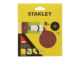 Stanley tépőzáras excentercsiszolópapír 125mm 40g