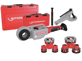 Rothenberger SUPERTRONIC 2000 E akkus menetvágó set BSPT R 1/2–3/4–1–1.1/2–2 AMP Rothenberger SUPERTRONIC 2000 E akkus menetvágó set BSPT R 1/2–3/4–1–1.1/2–2 AMP