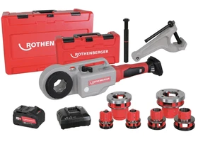 Rothenberger SUPERTRONIC 2000 E akkus menetvágó 1x4Ah set BSPT R 1/2–3/4–1–1.1/4–1.1/2–2 AMP Rothenberger SUPERTRONIC 2000 E akkus menetvágó 1x4Ah set BSPT R 1/2–3/4–1–1.1/4–1.1/2–2 AMP