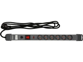 Kép: Tulfeszultsegvedett vedoerintkezos hosszabbito eloszto 6 aljzat 3 m kabel aluminium haz.webp