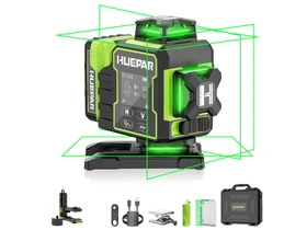 Huepar W04CG Zöld vonallézer Hatósugár: 0 - 40 m