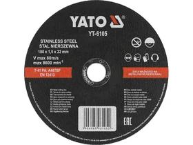 Yato vagokorong 180x15x22 mm acelinox Kép: Yato vagokorong 180x15x22 mm acelinox.webp