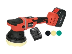 Yato YT-82924 akkus polírozógép 18 V, 125 mm, 4 Ah akku + töltő Yato YT-82924 akkus polírozógép 18 V, 125 mm, 4 Ah akku + töltő