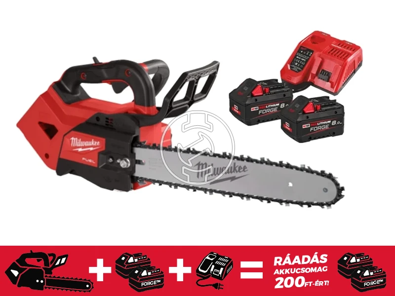 Milwaukee M18FTHCHS35-802 akkus láncfűrész 18 V | 350 mm | Szénkefementes | 2 x 8 Ah akku + töltő