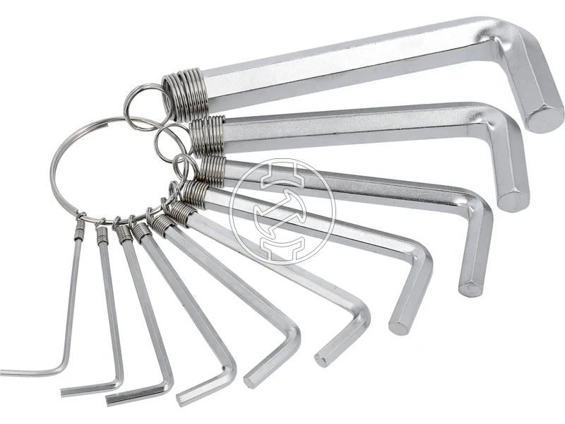 Kép: 10 reszes imbuszkulcs keszlet 1510 mm Cr-V krom-vanadium acel.webp