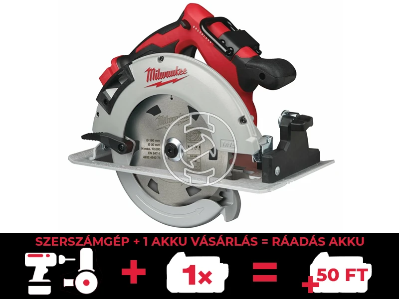 Milwaukee M18BLCS66-0 akkus körfűrész 18 V | Körfűrészlap 190 mm x 30 mm | Vágás max. 66 mm | Szénkefementes | Akku és töltő nélkül | Kartondobozban