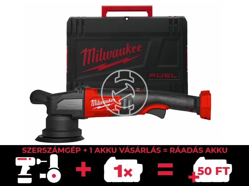 Milwaukee M18FROP15-0X akkus polírozógép 18 V | 125 mm | Szénkefementes | Akku és töltő nélkül | Heavy Duty kofferben
