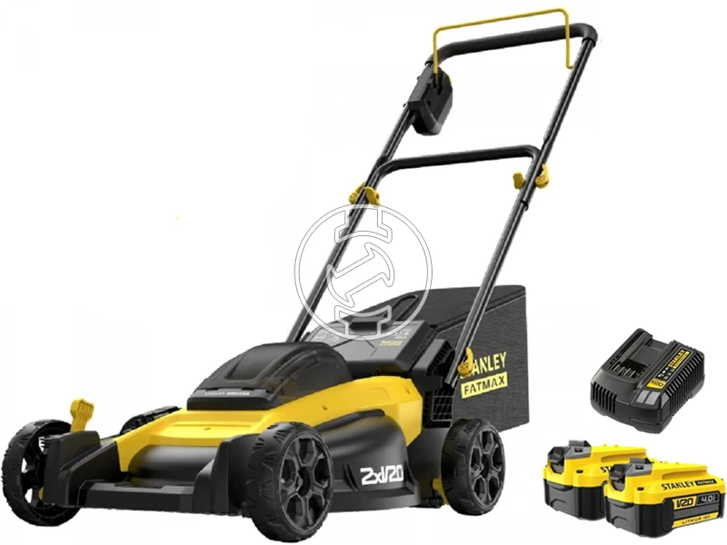 Stanley SFMCMW2651M akkus fűnyíró 18 V | 510 mm | 750 m² | Szénkefementes | 2 x 4 Ah akku + töltő