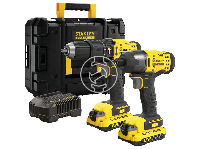 Stanley SFMCK465D2T gépcsomag | 2 x 2 Ah akku + töltő | Kofferben