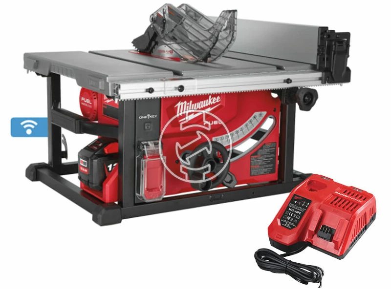 Milwaukee M18FTS210-121B akkus asztali körfűrész 18 V | Fűrészlap 210 mm x 30 mm | Vágás max. 63,5 mm | 1 x 12 Ah akku + töltő