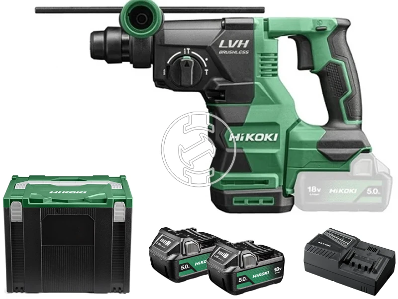HiKOKI DH1826DAWPZ akkus fúró-vésőkalapács 2 x 5.0 Ah+ töltő,  HSC