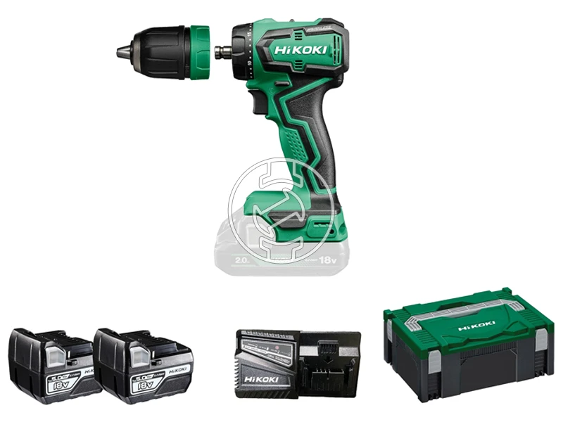 HiKOKI DS18DDQWPZ akkus fúrócsavarozó tokmányos 2 x 3.0 Ah+ töltő, 1,3 kg, HSC