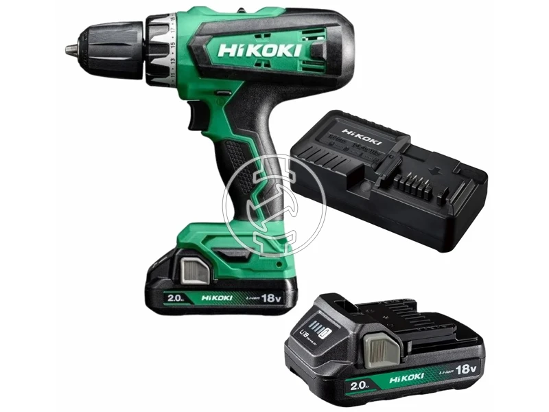 HiKOKI DS18DFWKZ akkus fúrócsavarozó tokmányos 2 x 2.0 Ah+töltő, 45 Nm, 1,7kg