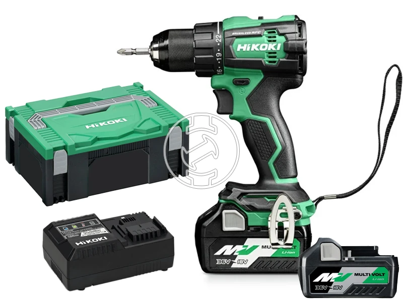 HiKOKI DS18DEWRZ akkus fúrócsavarozó tokmányos 2 x BSL36A18+ töltő, HSC