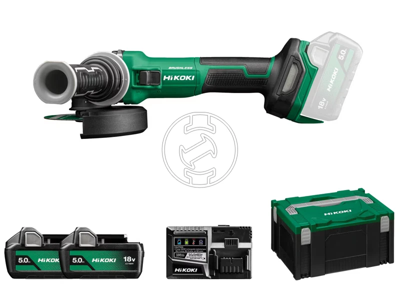 HiKOKI G1813DEWQZ akkus sarokcsiszoló 125 mm, 2 x 5.0 Ah+ töltő, 900 W, HSC, 3 kg