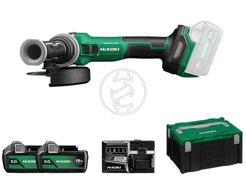 HiKOKI G1813DVEWQZ akkus sarokcsiszoló 125 mm, 2 x 5.0 A + töltő, HSC, 3 kg