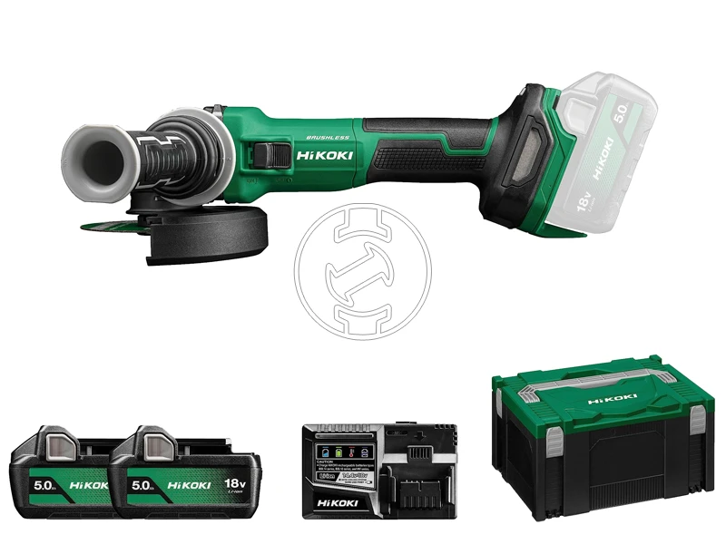 HiKOKI G1813DFWQZ akkus sarokcsiszoló 2 x BSL1850MA/5 Ah+ töltő, HSC