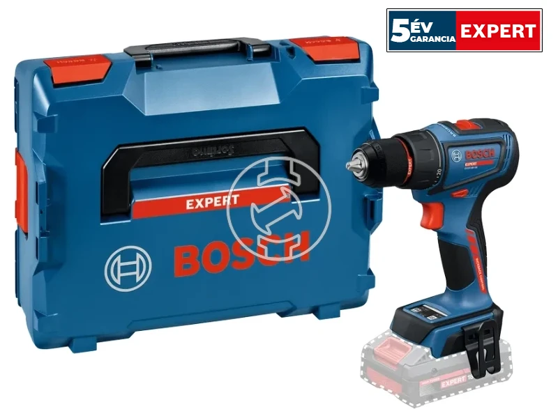Bosch EXSR18V-90 akkus fúrócsavarozó tokmányos 18 V | 36 Nm/65 Nm | Szénkefementes | Akku és töltő nélkül | L-Boxx-ban