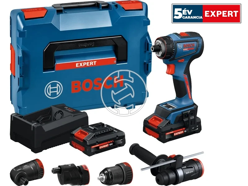 Bosch EXSR18V-90FC akkus fúrócsavarozó bitbefogással 18 V | 36 Nm/65 Nm | Szénkefementes | 2 x 4 Ah akku + töltő | L-Boxx-ban