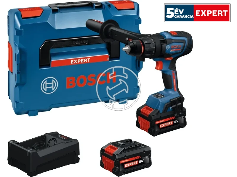 Bosch EXSR18V-150 akkus fúrócsavarozó tokmányos 18 V | 84 Nm/100 Nm/150 Nm | Szénkefementes | 2 x 8 Ah akku + töltő | L-Boxx-ban