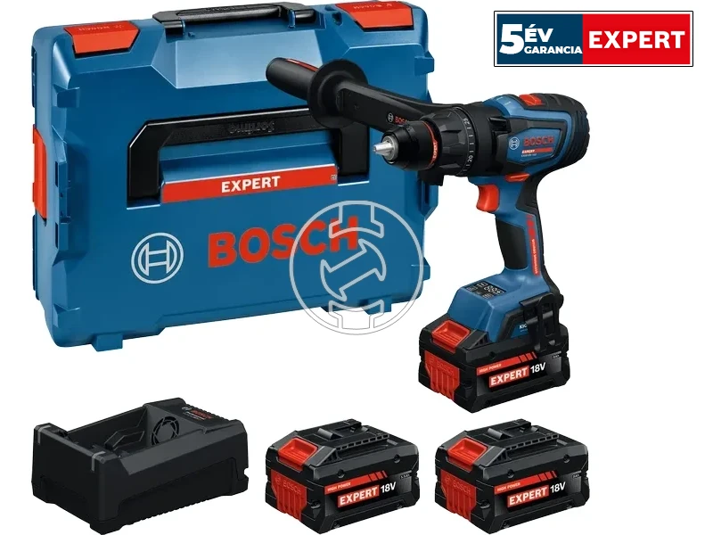 Bosch EXSB18V-150 akkus ütvefúró-csavarozó 18 V | 84 Nm/100 Nm/150 Nm | 1,5 - 13 mm | Szénkefementes | 2 x 8 Ah + 1 x 5,5 Ah akku + töltő | L-Boxx-ban