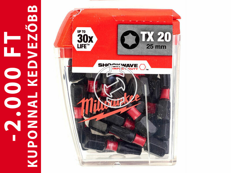 Milwaukee Shockwave CD TX20 25 mm-es torx behajtóbit 25 db