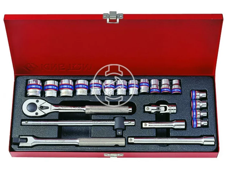 King Tony dugókulcs készlet 3/8 inch, 12 szög, 22 részes