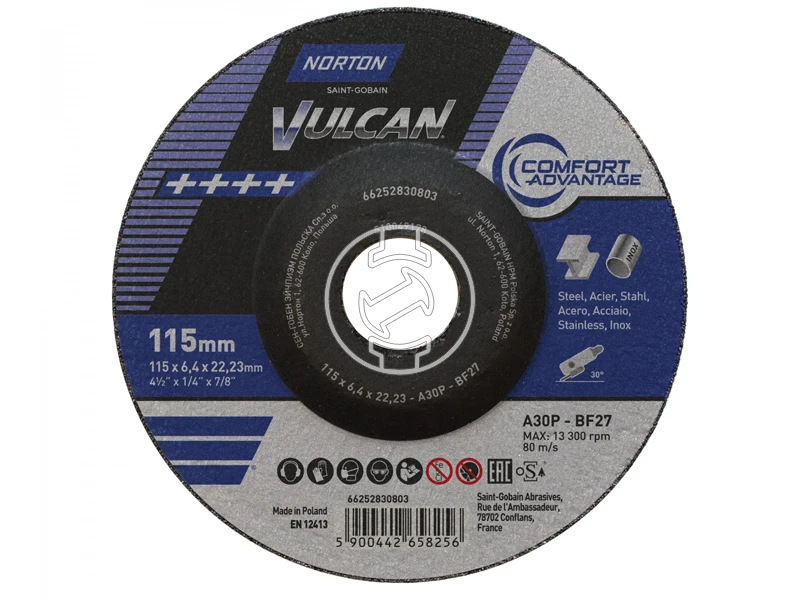 Norton A30P csiszolótárcsa 115x6.4x22mm