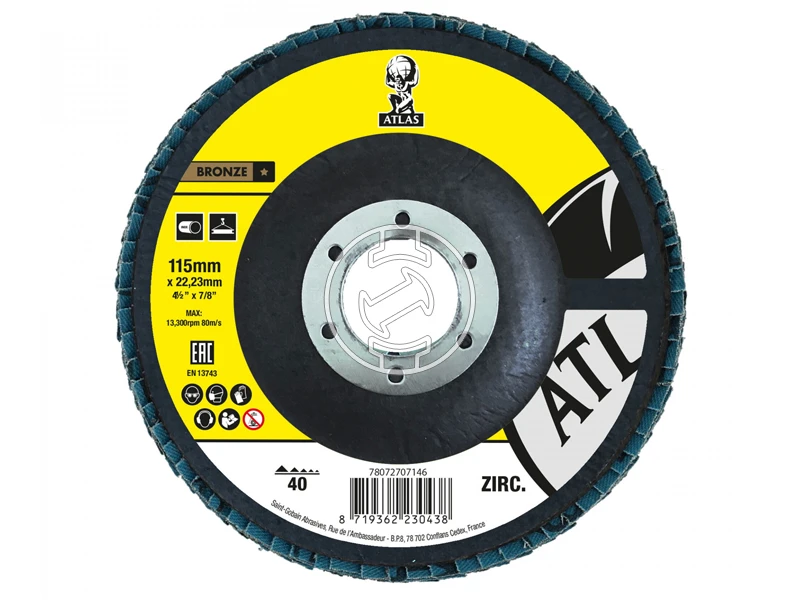 Atlas KX663 lamellás csiszolótárcsa 115x22mm P40