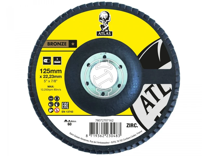Atlas KX663 lamellás csiszolótárcsa 125x22mm P60