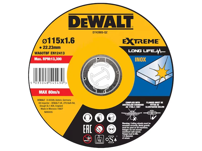 DeWalt EXTREME vágókorong 115 x 1.6mm Inox